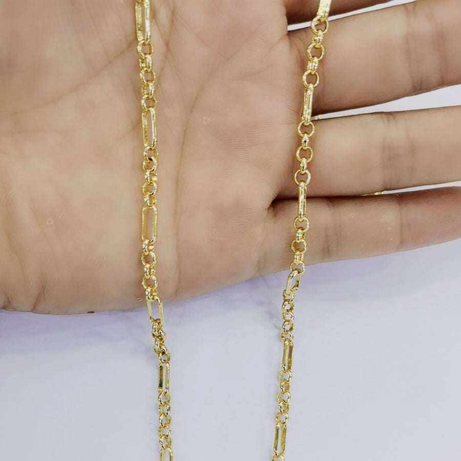 WT-BC146 WKT New Gold Electroplated Resist Tarnishable Link Chain for Necklace Design Fashion 3.5mm Brass Jewelry Findings Chain