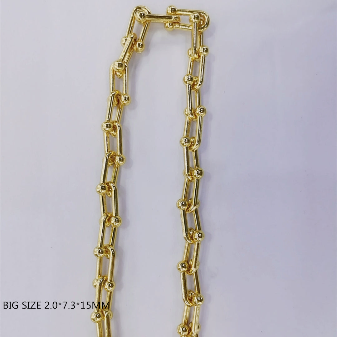 WT-BC148 WKT New Hot U Shape Resist Tarnishable Metal U Chain Women Hand Make Jewelry Findings Chain As Bracelet Necklace