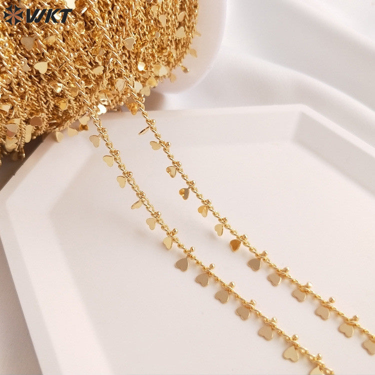 WT-BC220 Hand Made New Arrival Hot Sale18K Gold Plated Yellow Brass Jewelry Chain Sell by Meter for Necklace Bracelet Parts