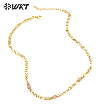 WT-BFN057 Retro Hip-hop Necklaces Female Ins Trend Popular Design Sense Simple Temperament Collarbone Chain Necklace