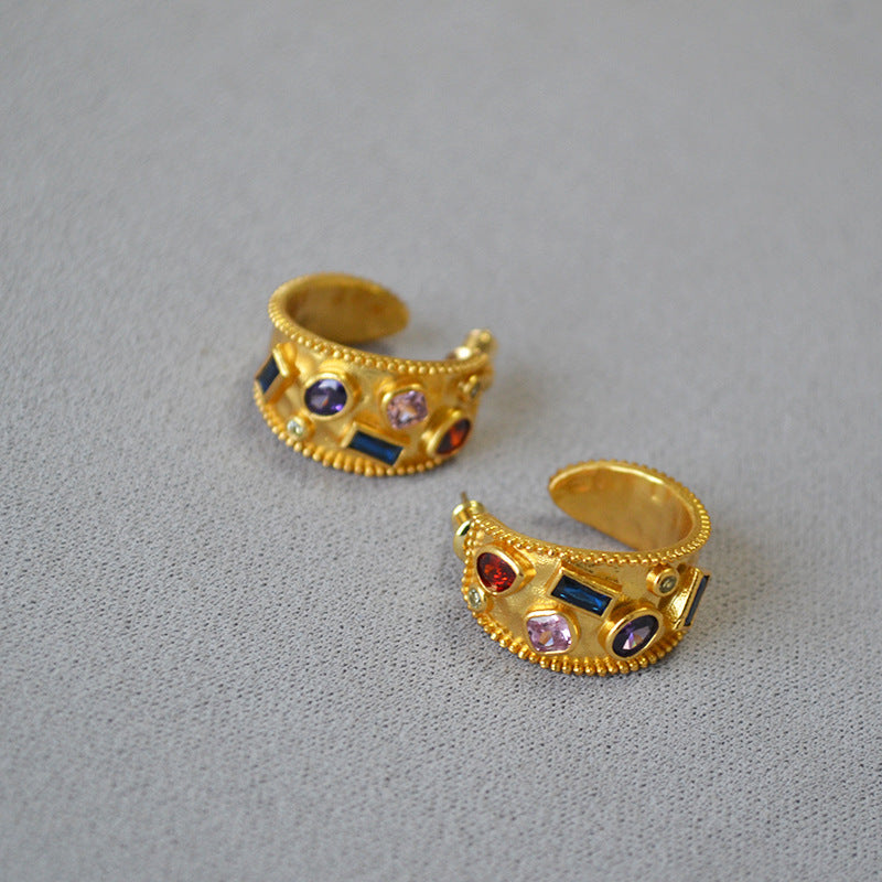 WT-E732 Amazing Fashion Design Punk Colorful for Man and Women 18k Gold Birthday Cubic Zircon Earrings