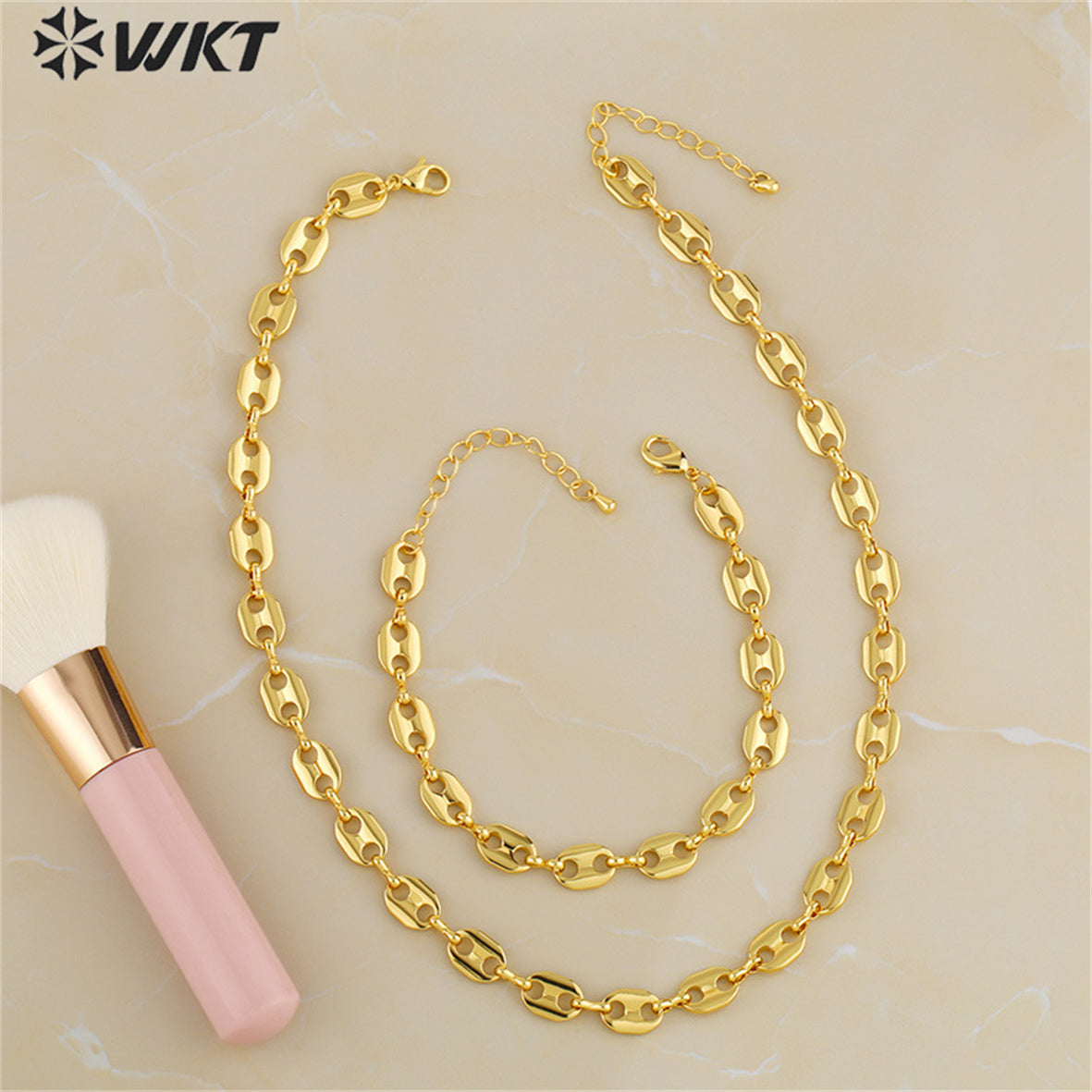 WT-BFN046 Hip-hop Cool Ins Pig Nose Necklace, European Internet Celebrities with Light Metal Collarbone Chain Choker Necklace