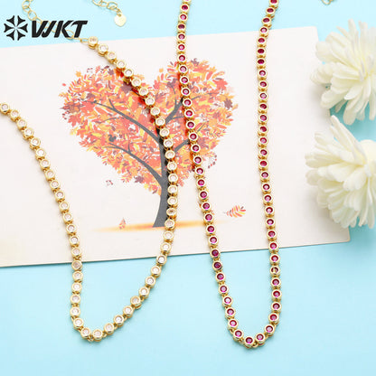 WT-BFN056 European Hip-hop Necklaces Female Fashion Brand Personality Copper-encrusted Zircon Chain Accessories Choker Necklace