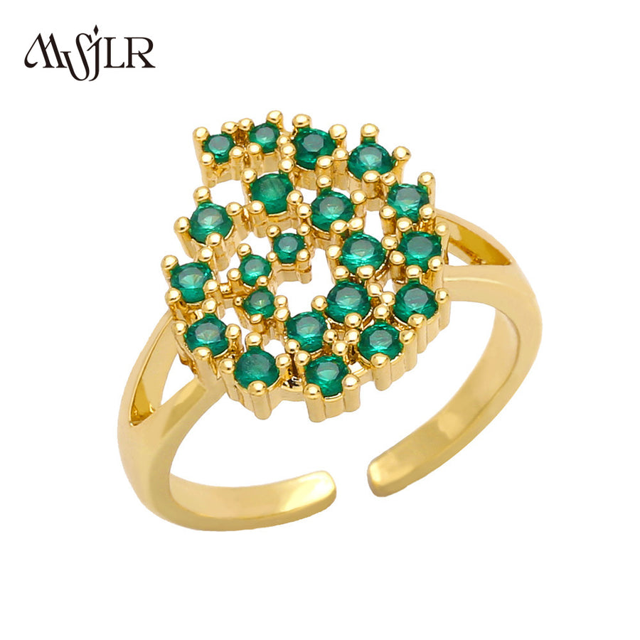 WKT-MVR046 High Quality Zircon Ring Women's Design Feels Small and Simple Cross Border European Opening Ring