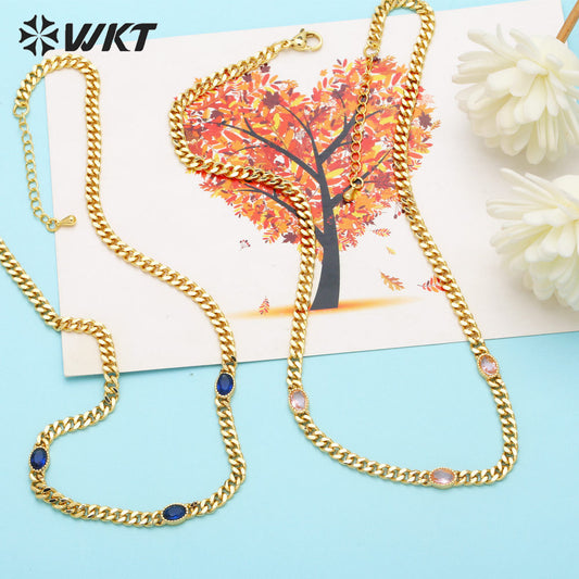 WT-BFN057 Retro Hip-hop Necklaces Female Ins Trend Popular Design Sense Simple Temperament Collarbone Chain Necklace