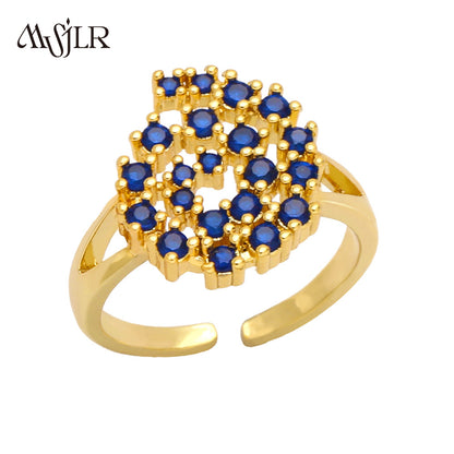 WKT-MVR046 High Quality Zircon Ring Women's Design Feels Small and Simple Cross Border European Opening Ring