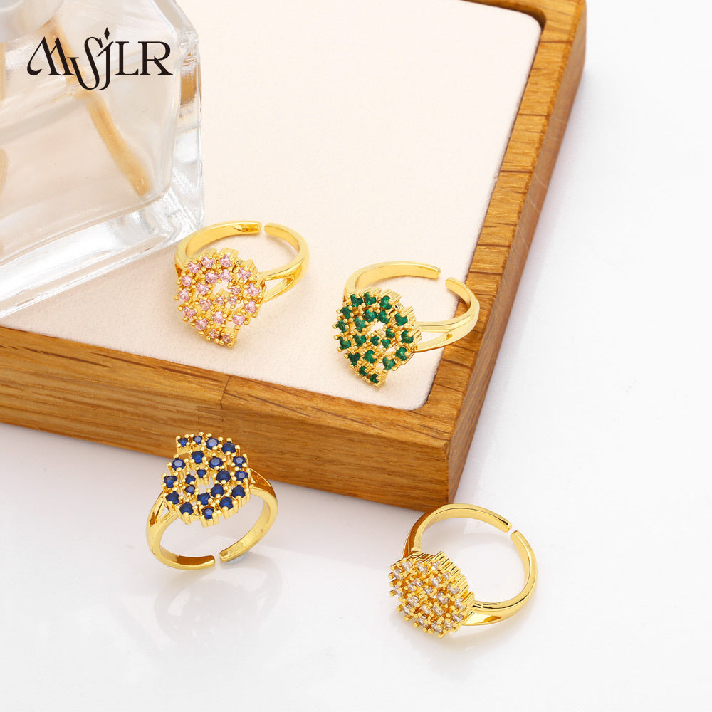 WKT-MVR046 High Quality Zircon Ring Women's Design Feels Small and Simple Cross Border European Opening Ring