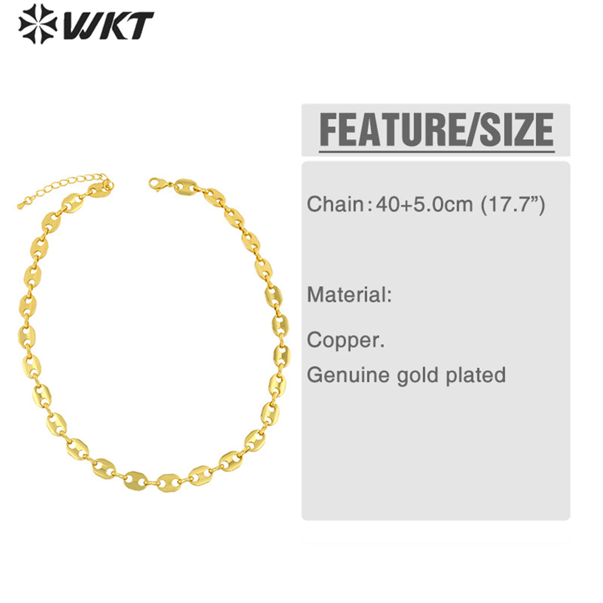 WT-BFN046 Hip-hop Cool Ins Pig Nose Necklace, European Internet Celebrities with Light Metal Collarbone Chain Choker Necklace