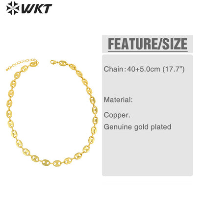 WT-BFN046 Hip-hop Cool Ins Pig Nose Necklace, European Internet Celebrities with Light Metal Collarbone Chain Choker Necklace