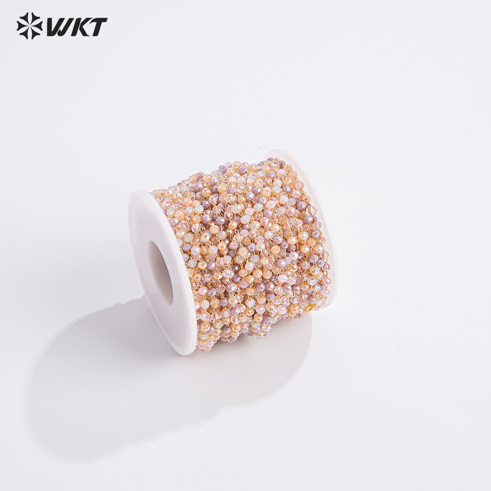 WT-RBC232 Euorope Fashion 2mm Tiny Colorful Beads Necklace Chain for Jewelry Findings DIY or As Sunglass Chain