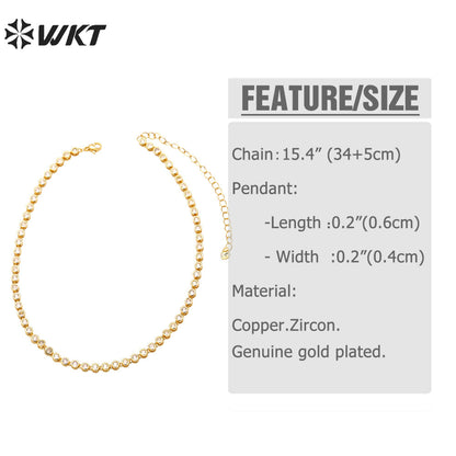 WT-BFN056 European Hip-hop Necklaces Female Fashion Brand Personality Copper-encrusted Zircon Chain Accessories Choker Necklace