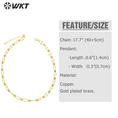 WT-BFN047 Personalized Retro Rock Punk Necklace Copper-plated 18K Gold Thick Chain Necklace Bracelet Cool Big Metal Necklace