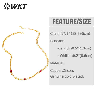 WT-BFN057 Retro Hip-hop Necklaces Female Ins Trend Popular Design Sense Simple Temperament Collarbone Chain Necklace