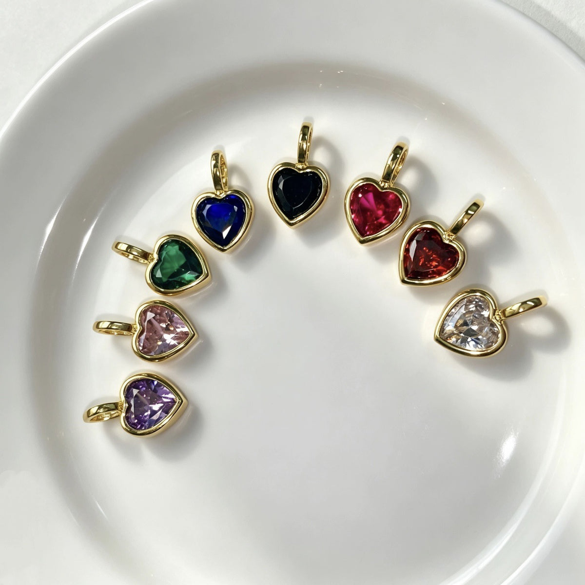 WT-MN1007 Exquisite Gold Plated Round Heart Teardrop Eye Shape Colorful Zircon Pendants And Necklaces For Lady Fashion Accessory