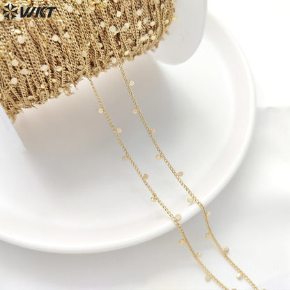 WT-BC220 Hand Made New Arrival Hot Sale18K Gold Plated Yellow Brass Jewelry Chain Sell by Meter for Necklace Bracelet Parts