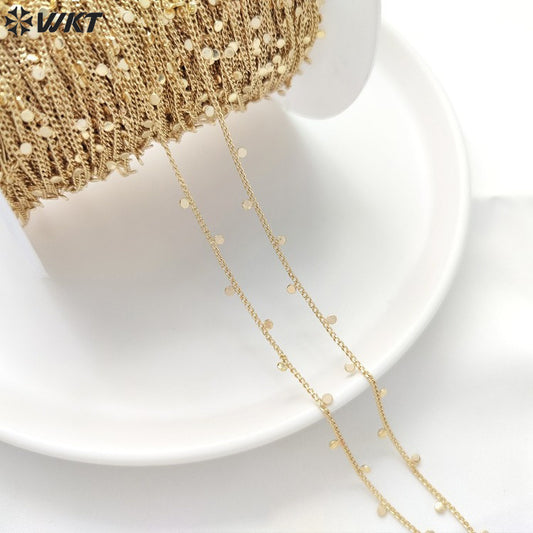 WT-BC220 Hand Made New Arrival Hot Sale18K Gold Plated Yellow Brass Jewelry Chain Sell by Meter for Necklace Bracelet Parts