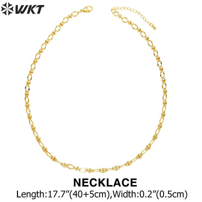 WT-BFN051 Accessories Retro Gold Thick Chain Necklace Bracelet Copper Plated 18K Gold Chain Big Metal Connect Handmade Necklace
