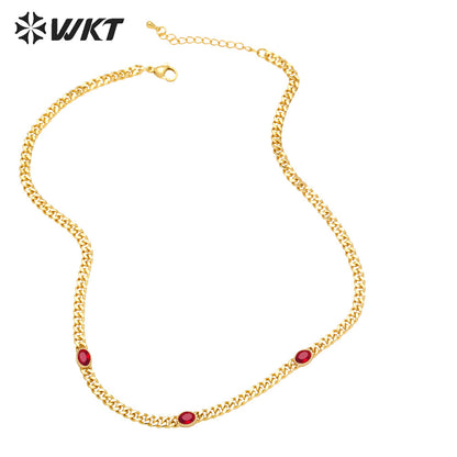 WT-BFN057 Retro Hip-hop Necklaces Female Ins Trend Popular Design Sense Simple Temperament Collarbone Chain Necklace
