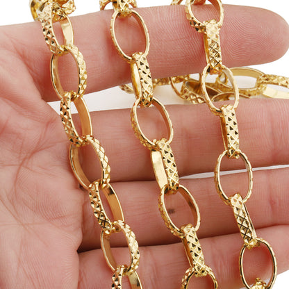 WT-STS023 Wholesale Simple Design Gold Color Stainless Steel Metal Jewelry Chain As Female Popular Handmade Necklace Findings
