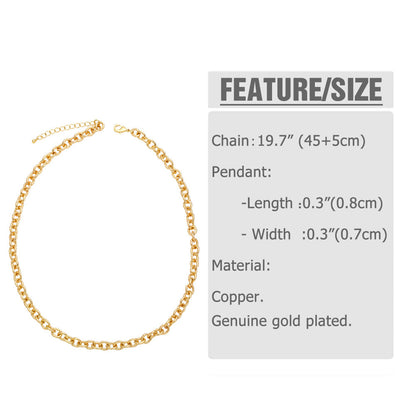 WT-BFN050 Hip-hop Punk Style Exaggerated Necklace Street-style Fashion Chunky Chain Necklace Bracelet Thick Link Chain Necklace