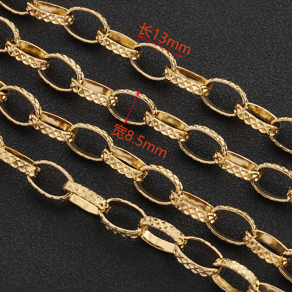 WT-STS023 Wholesale Simple Design Gold Color Stainless Steel Metal Jewelry Chain As Female Popular Handmade Necklace Findings
