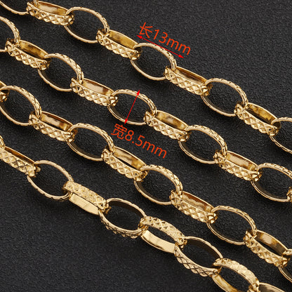 WT-STS023 Wholesale Simple Design Gold Color Stainless Steel Metal Jewelry Chain As Female Popular Handmade Necklace Findings