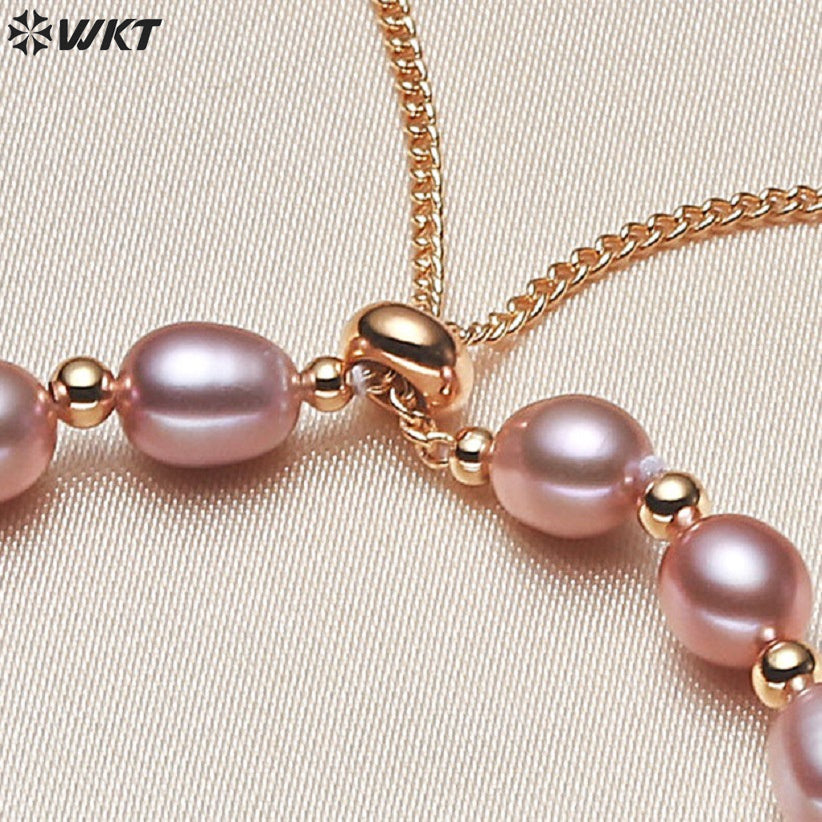 MPB115 Wholesale Fashion Gorgeous Natural Rice Freshwater Pearl Bracelet Women Hand Strand Beads Adjustable Chain Bracelets