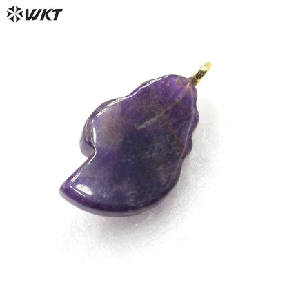 WT-P2122 Popular Lovely Style Natural Gemstones And Zircon Conch Shape Pendants For Handmade Earrings DIY Accessories