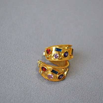 WT-E732 Amazing Fashion Design Punk Colorful for Man and Women 18k Gold Birthday Cubic Zircon Earrings