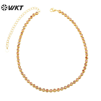 WT-BFN056 European Hip-hop Necklaces Female Fashion Brand Personality Copper-encrusted Zircon Chain Accessories Choker Necklace