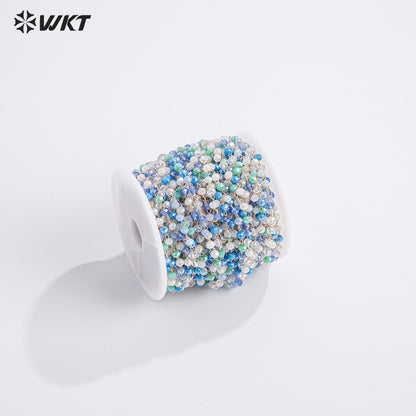 WT-RBC232 Euorope Fashion 2mm Tiny Colorful Beads Necklace Chain for Jewelry Findings DIY or As Sunglass Chain
