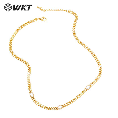 WT-BFN057 Retro Hip-hop Necklaces Female Ins Trend Popular Design Sense Simple Temperament Collarbone Chain Necklace
