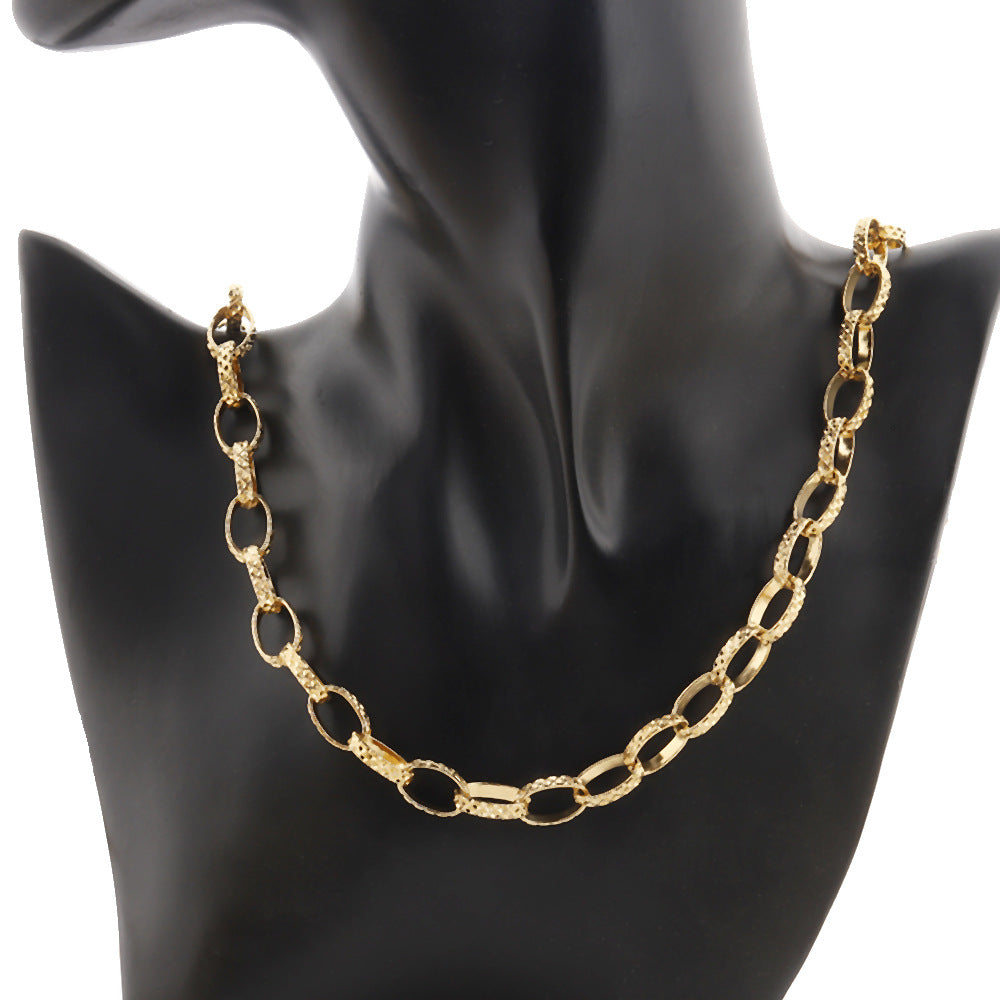 WT-STS023 Wholesale Simple Design Gold Color Stainless Steel Metal Jewelry Chain As Female Popular Handmade Necklace Findings