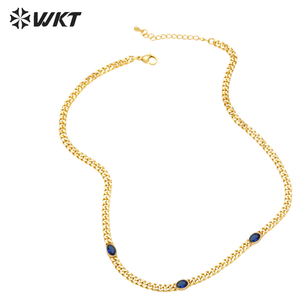 WT-BFN057 Retro Hip-hop Necklaces Female Ins Trend Popular Design Sense Simple Temperament Collarbone Chain Necklace