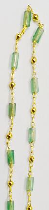 WT-RBC171 WKT New Design Natural Stone square Cube Beads Chain Sell by Meter 18k Gold Electroplated Stone Chain for Jewelry Diy