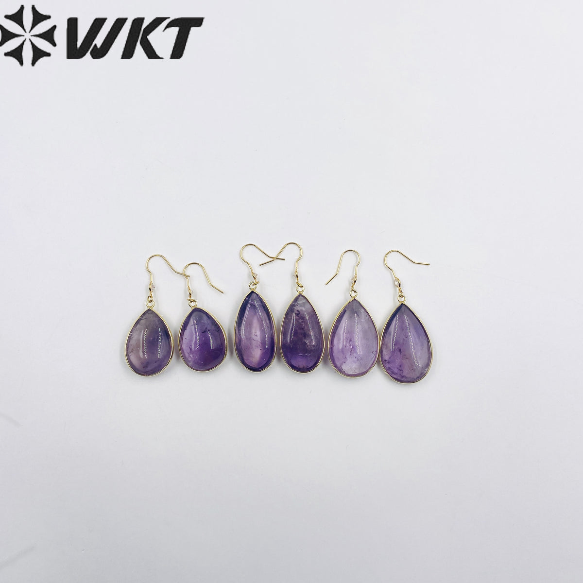 WT-E718 Classical Irregularity Healing Transparency Moss Agate Exquisite Gold Plated Needle Earrings Energy Healing Quartz Hoop