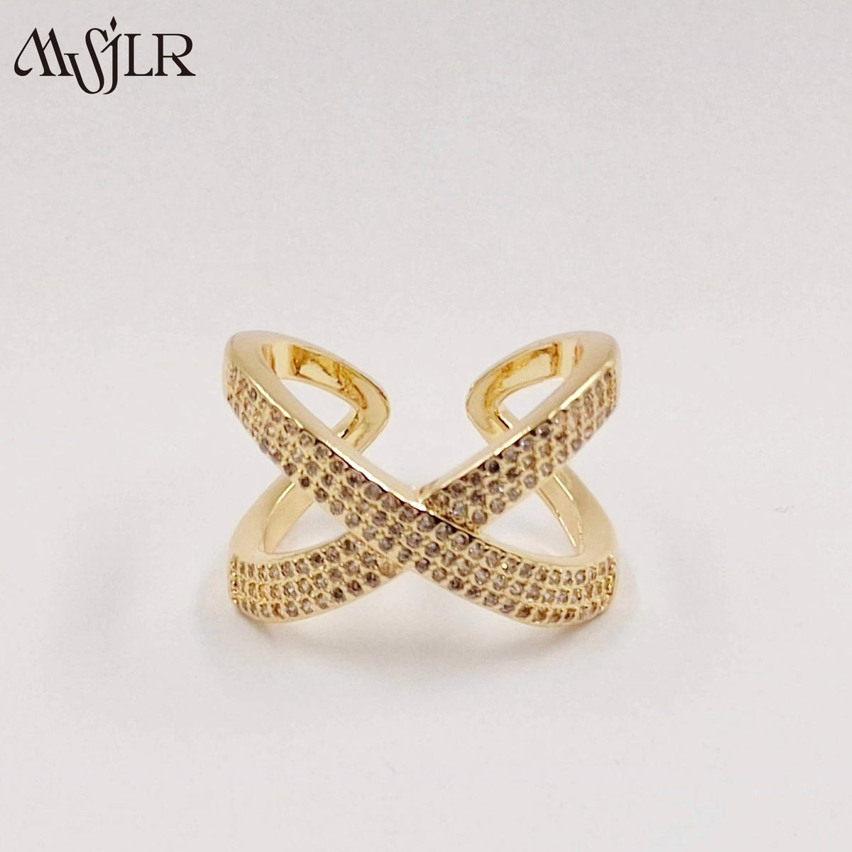 WKT-MVR054 Popular European and American Double Circle Shape Colorful Zircon Ring Female Handpiece Open Ring