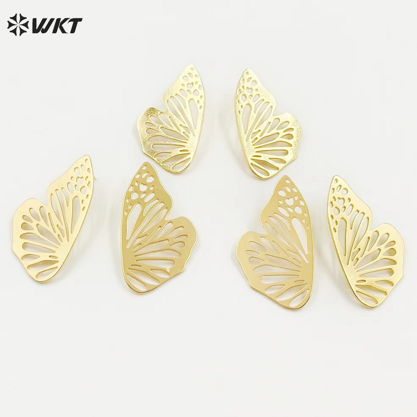 WT-JFE114 New Brass Metal 18K Real Gold Plated Butterfly Earrings in Elegant Style for Women Wearing