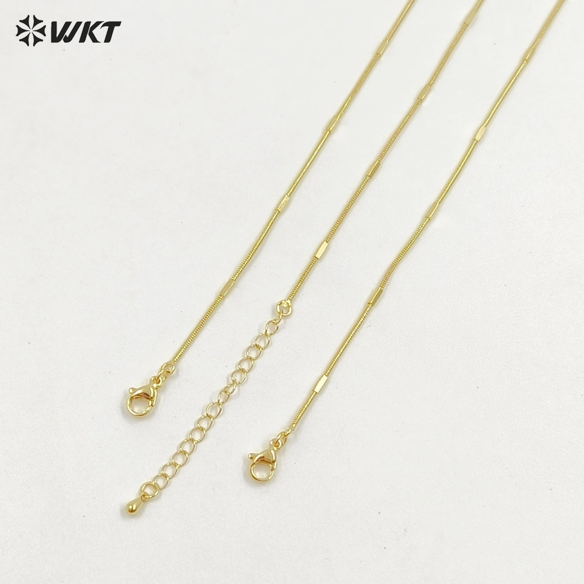 WT-JFN42 New Design Fashion 18k Real Gold Plated Brass Cube Snake Chain for Pendant Match