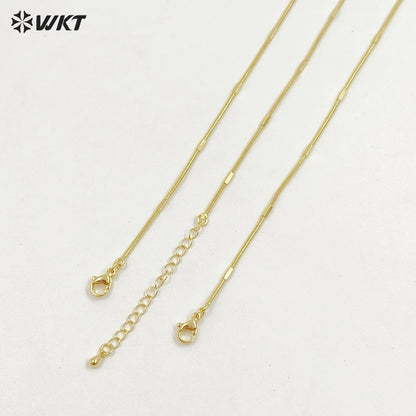 WT-JFN42 New Design Fashion 18k Real Gold Plated Brass Cube Snake Chain for Pendant Match