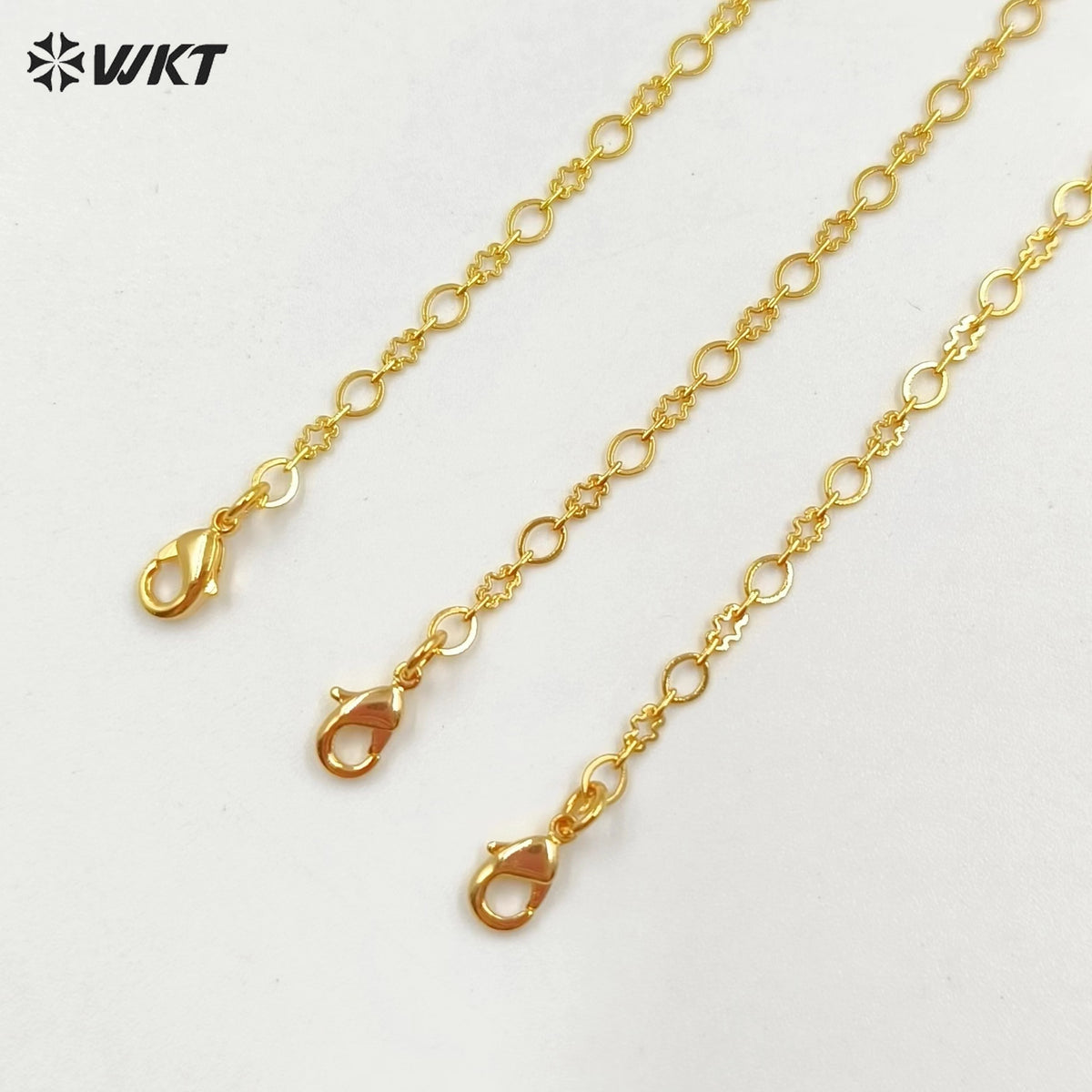 WT-BFN031 WKT Delicate Necklace for Women 18 Inches Classic Gold Plated Yellow Brass Chain Luxury Jewelry Gifts Lobster Clasp