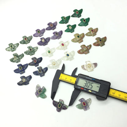 WT-P2147 Wonderful Trendy Colorful Zircon And Natural Gemstones Pigeon Shape Gold Pendants For Women Necklace DIY Making