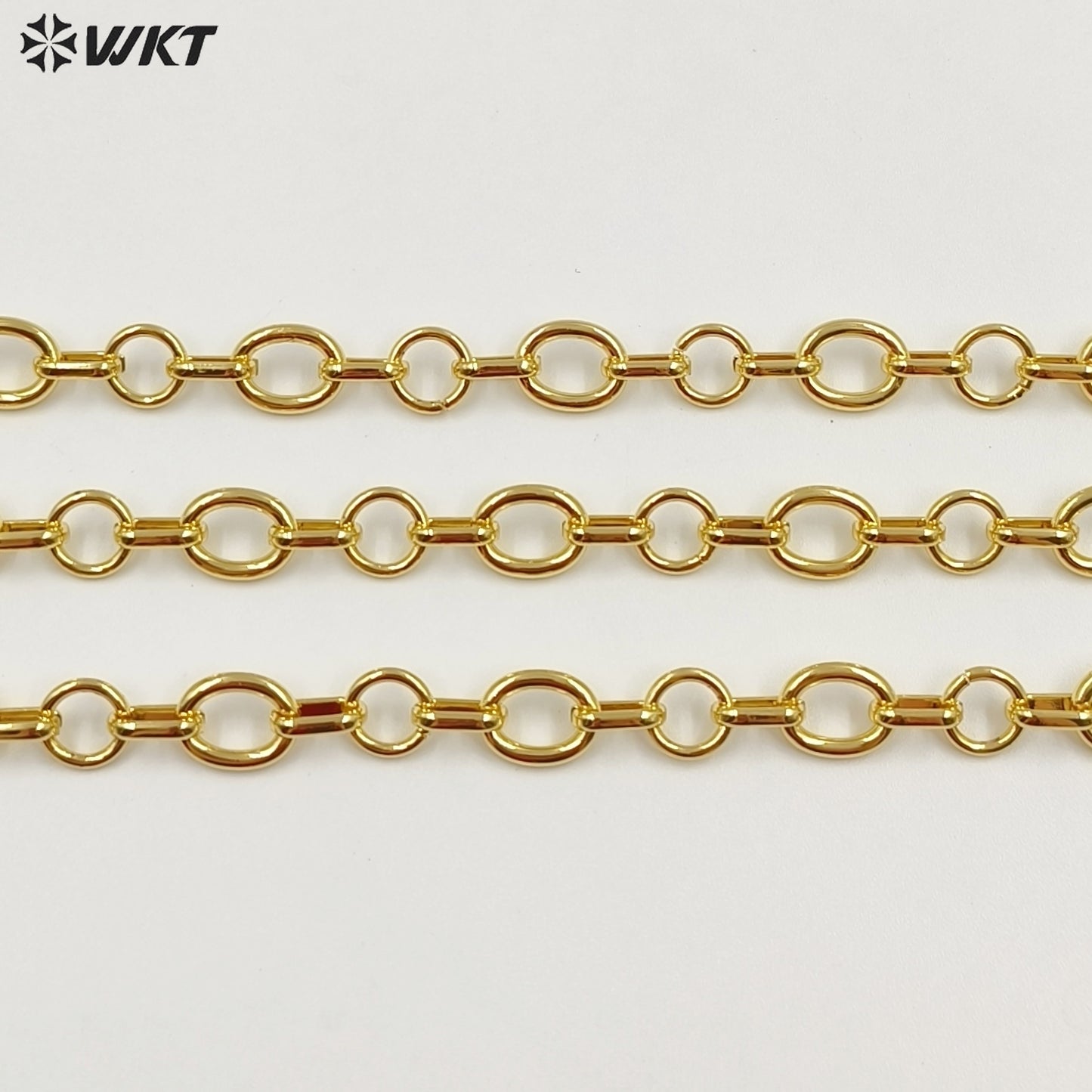 WT-BC266 Popular Trendy Gold Electroplated Yellow Brass Round Thick Metal Chain For Simple Necklace Bracelet DIY Design