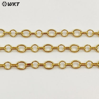 WT-BC266 Popular Trendy Gold Electroplated Yellow Brass Round Thick Metal Chain For Simple Necklace Bracelet DIY Design