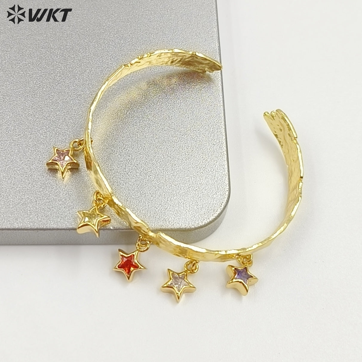 MPB134 Luxury Elegant 18K Gold Plated Natural Pearl And Colorful Zircon Fringed Adjustable Bangles For Lady Fashion Matching