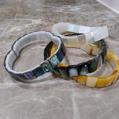 MPB136 Wonderful Design Vintage Style Natural White Yellow And Abalone Shell Bracelets For Men Women Daily Wearing Jewelry
