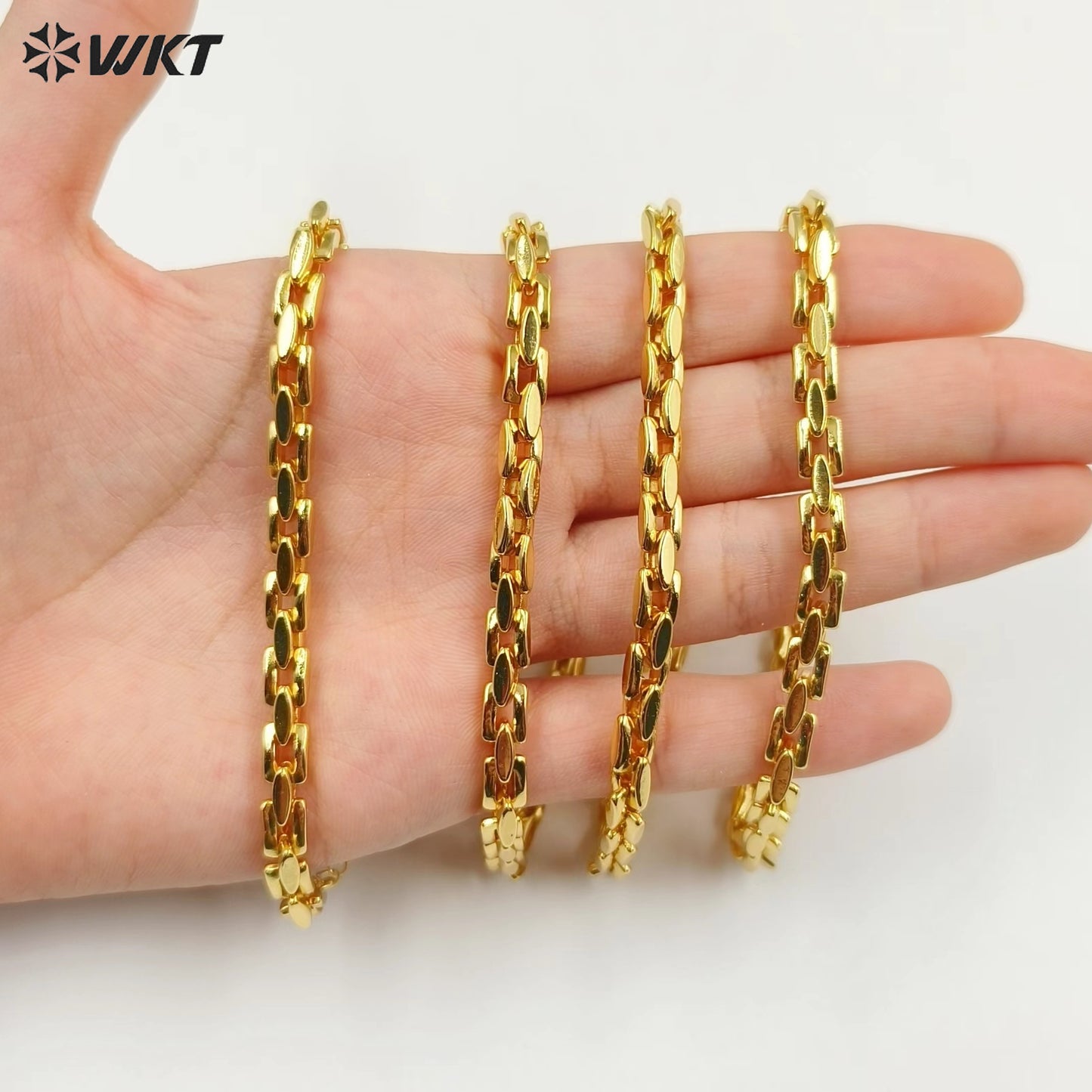 WT-BFN023 Popular 18 Inch and 16 Inch Long Brass with Gold Necklace Chain Jewelry of Accessory Findings Chain