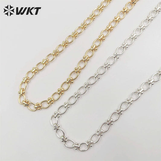 WT-BC192 Newest Fashion 18k Real Gold Plated Brass Chain Sell by Meters Oval Shape Handmade Europe Style Big Metal Chain