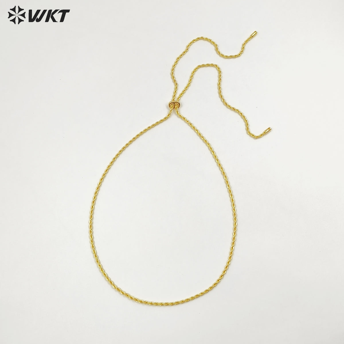 WT-JFN49 Wholesale Fashion Gold Plated Yellow Brass With Unique Clasp Spiral Weaving 35 Inches Necklace For Ladies Daily Wearing
