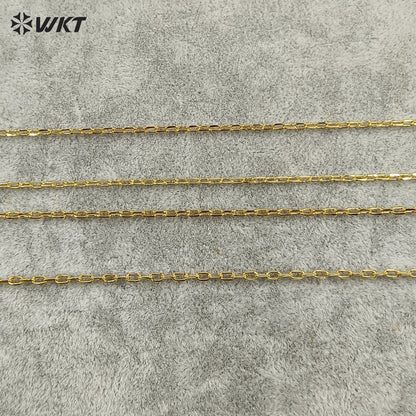 WT-BFN020 Wonderful 18 Inch Long Brass With Gold Necklace Chain Jewelry Tiny Link Chain Necklace Resist Tarnishable